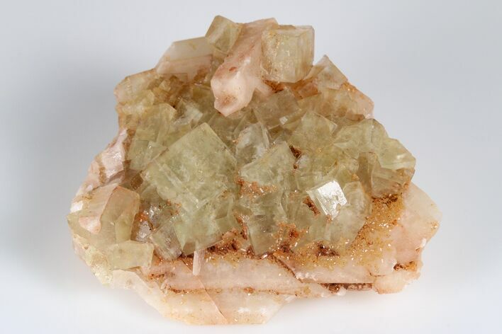 Green Cubic Fluorite Crystal Cluster - Morocco #180271